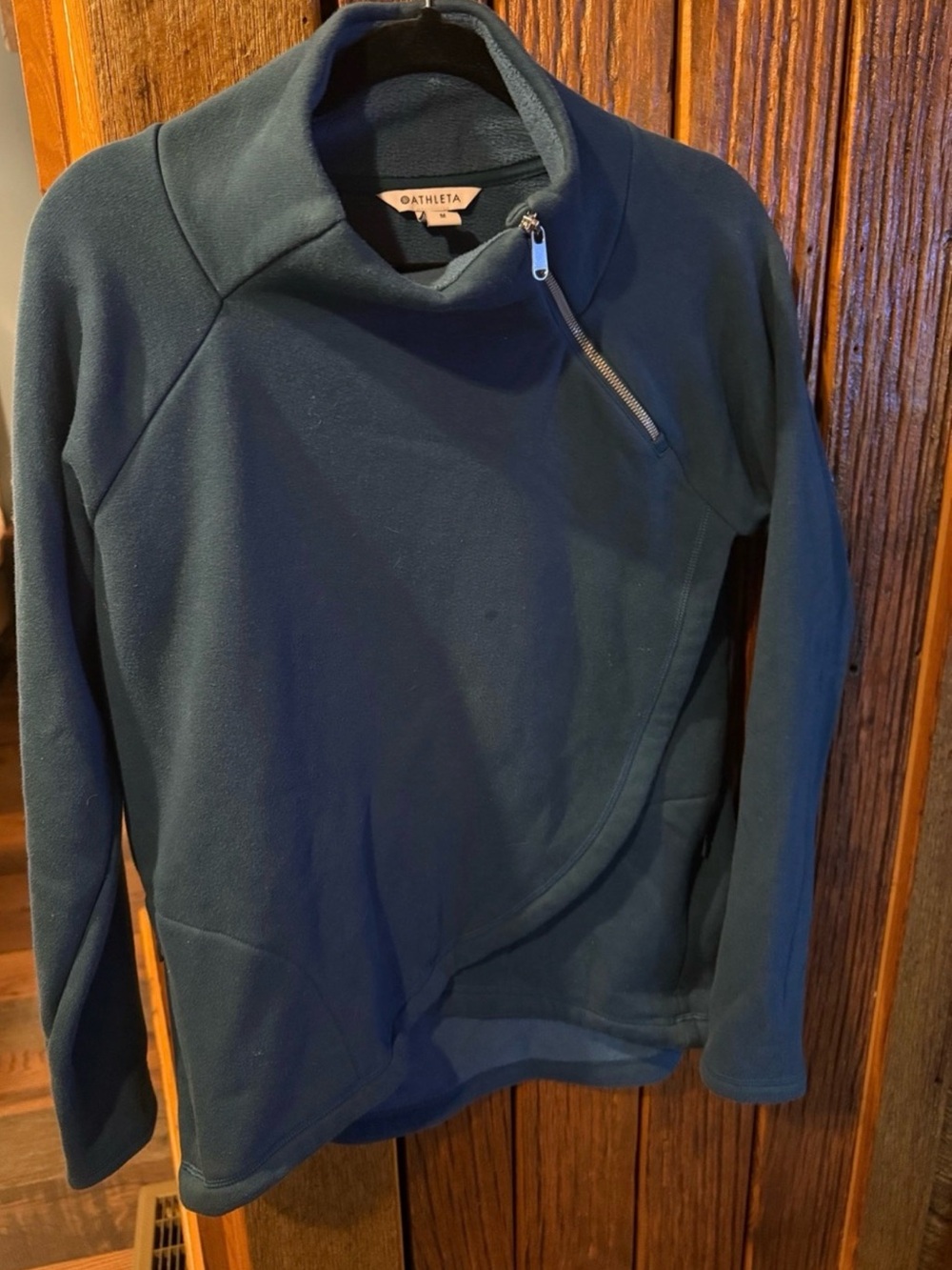 Athleta Women's Teal Zip-Up Fleece Pullover